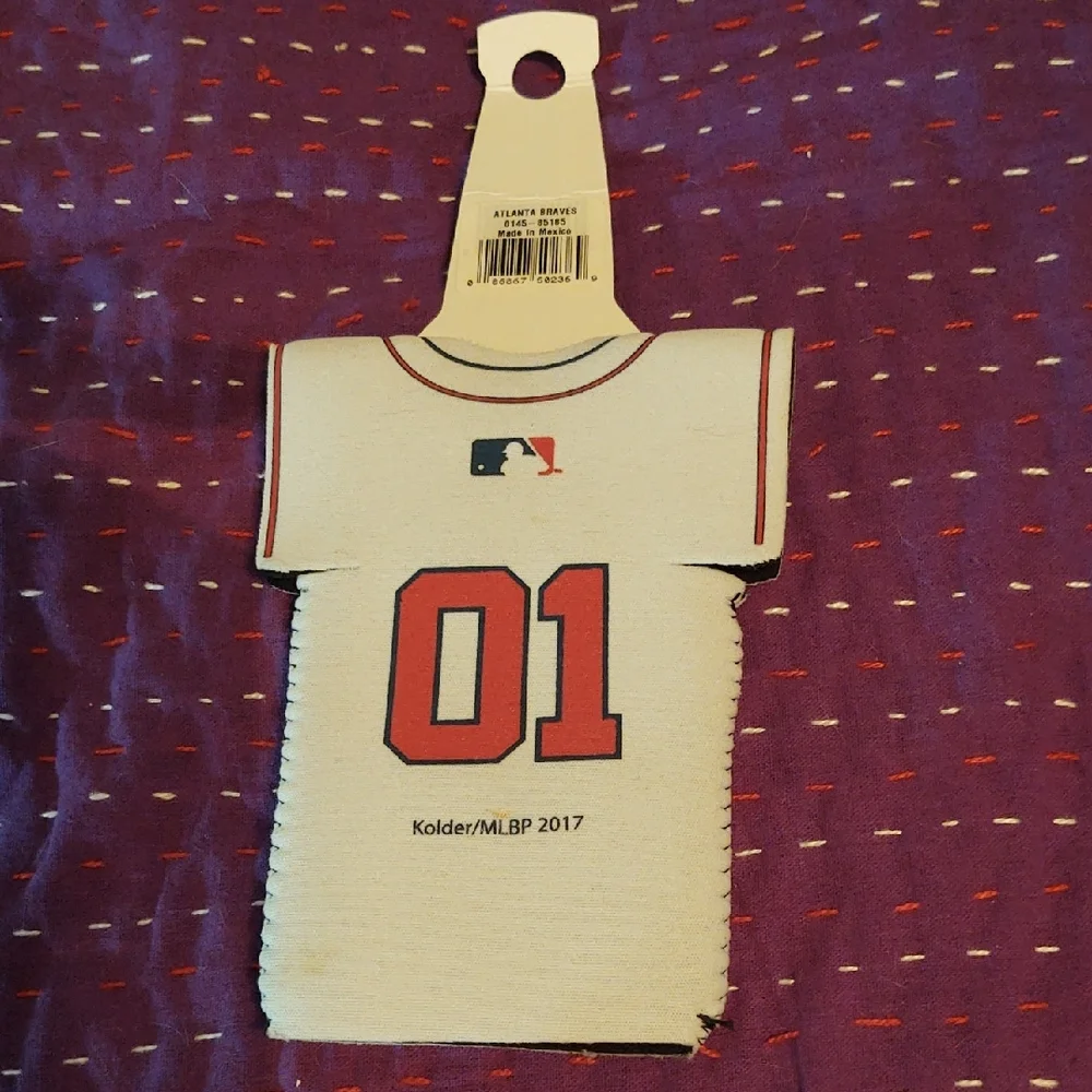 Atlanta Braves Baseball Jersey Bottle Holder - White and Red - 01 - NWT